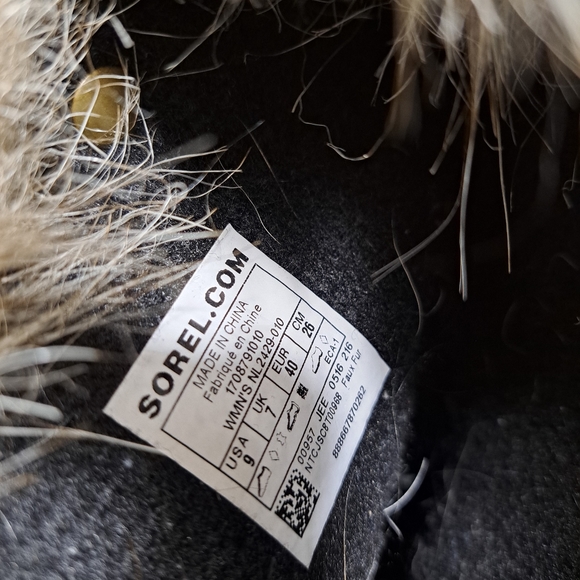 Ladies SOREL Suede Leather Rubber WATERPROOF Winter Boots Size 9 Fur Liners - Picture 6 of 7